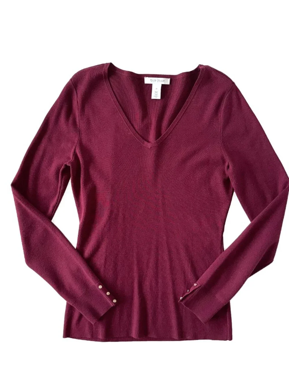 WHBM V-Neck Ribbed Sweater
